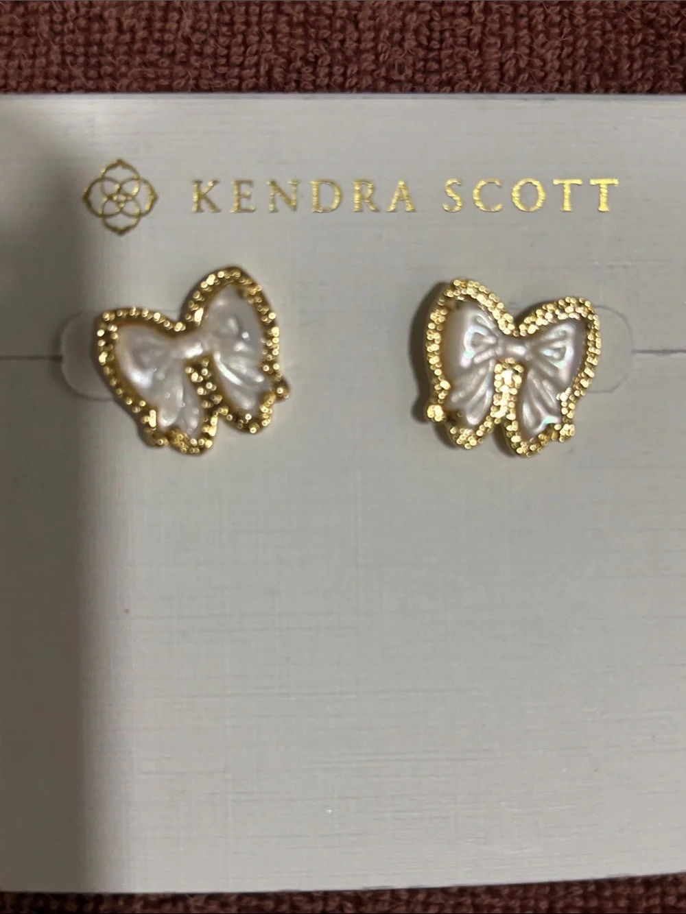 Kendra Scott Haley Gold & White Stud Earrings